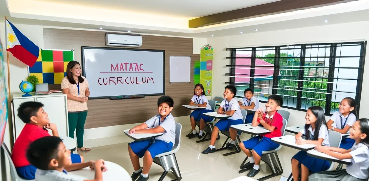 Teacher and students are happily discussing their lesson for the MATATAG Curriculum